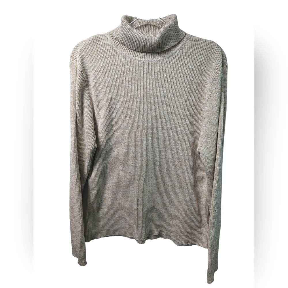 Mountain Lake Metallic Shimmer Ribbed Turtleneck Sz XL